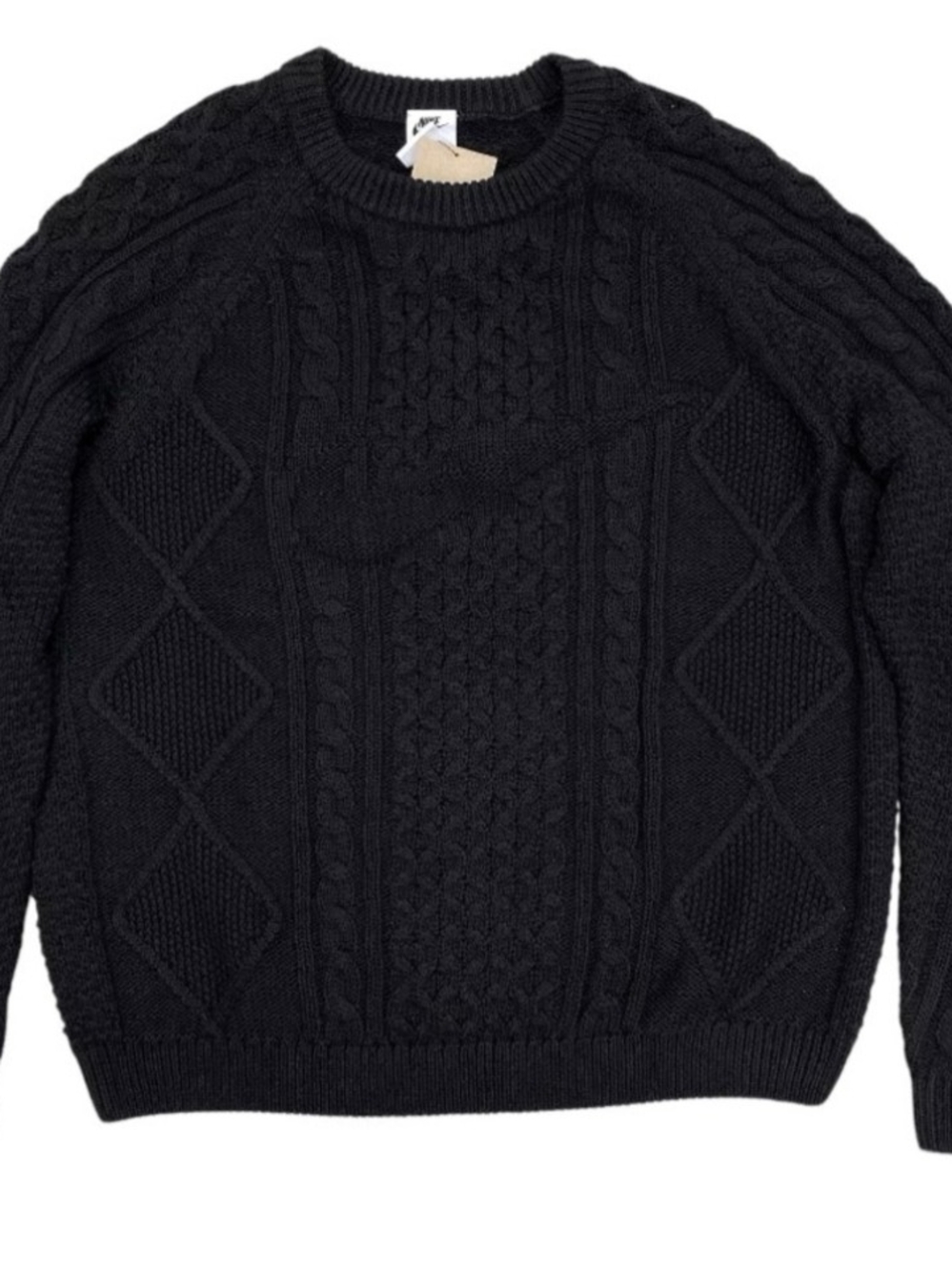Nike Black Cable Knit Sweater